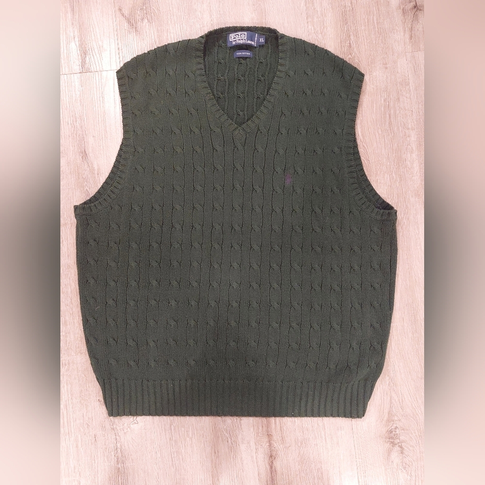 Polo Ralph Lauren Mens XL Cable Knit Sweater Vest